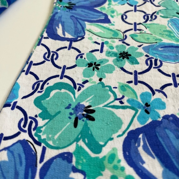 Ibkul 1/4 Zip Pullover Blue Green Floral Size Small - Picture 9 of 9